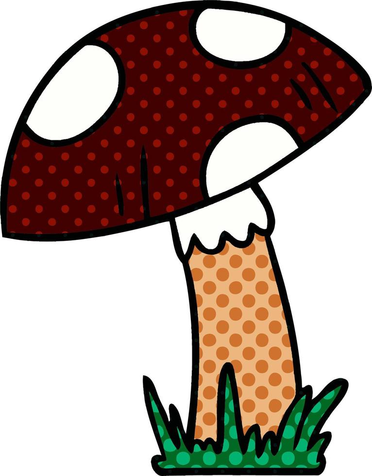 cartoon doodle of a toad stool vector