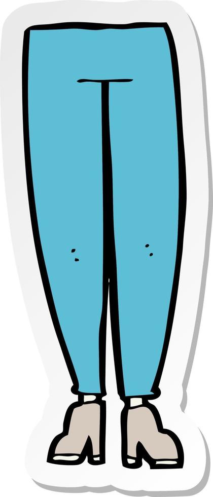 sticker of a cartoon female legs vector