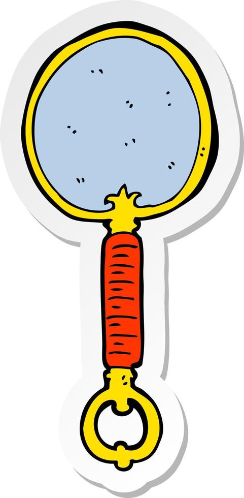 sticker of a cartoon looking glass vector
