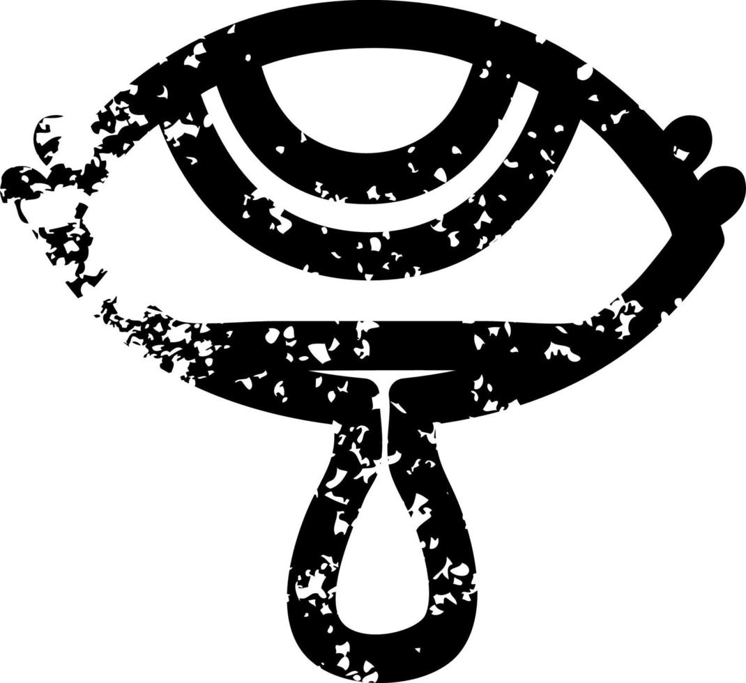 crying eye distressed icon vector