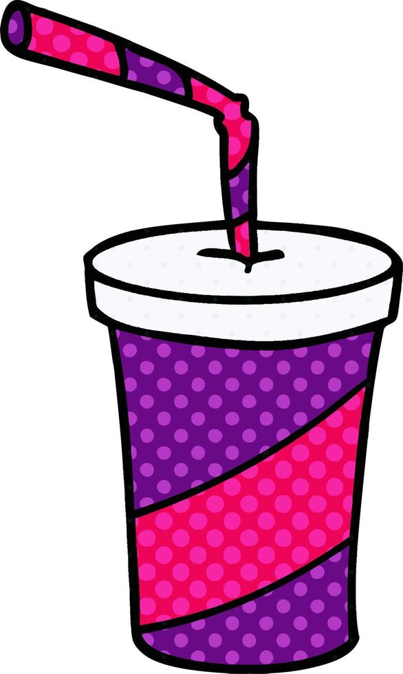 cartoon doodle of fastfood drink vector