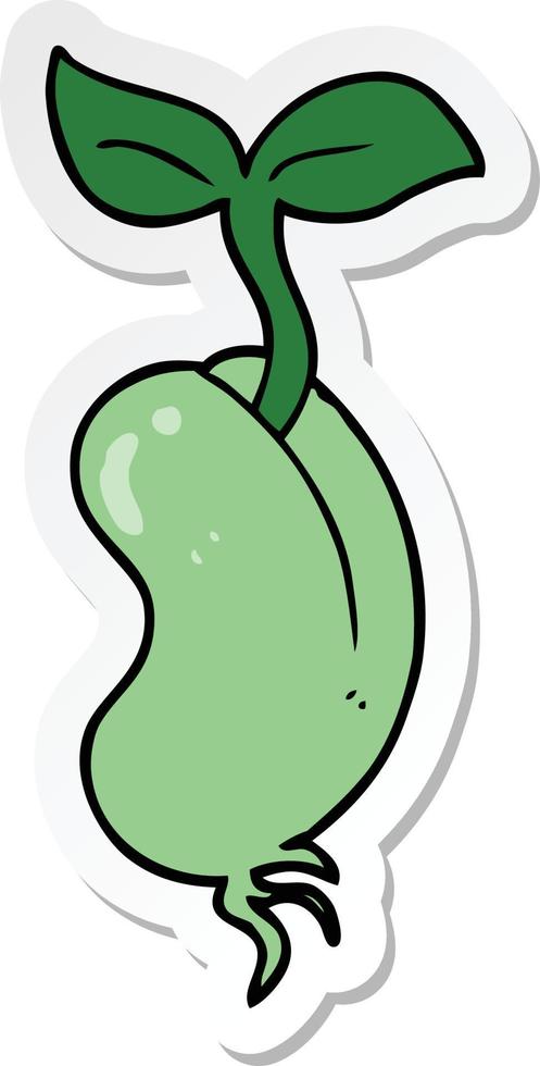 sticker of a cartoon sprouting seed vector