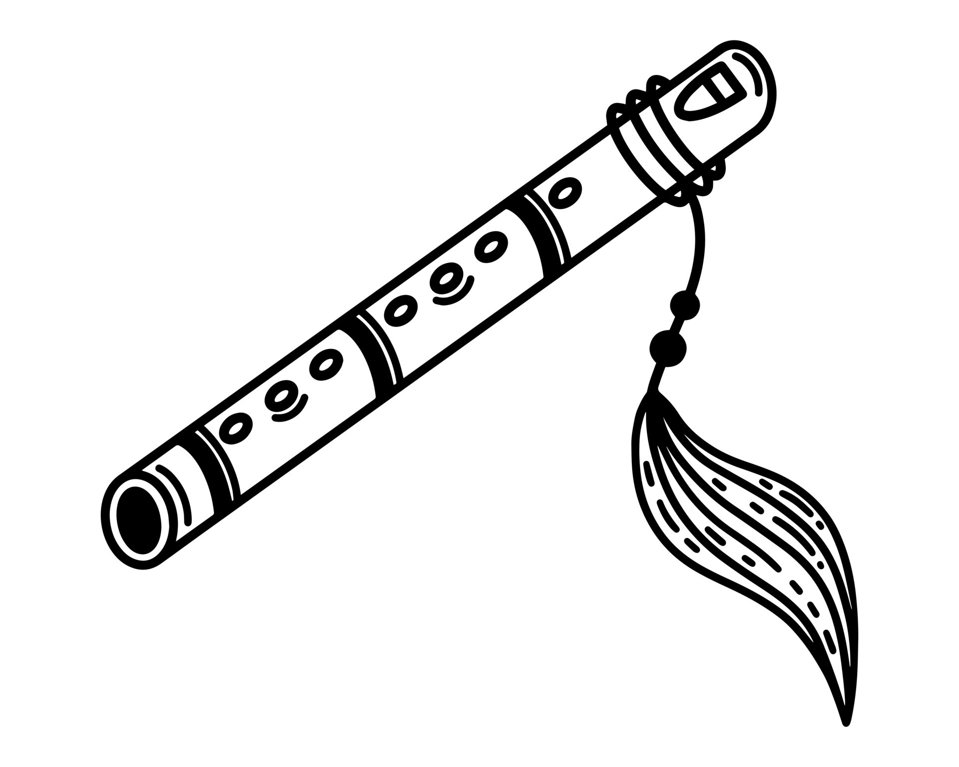 Indian Flute Clipart Black And White Heart