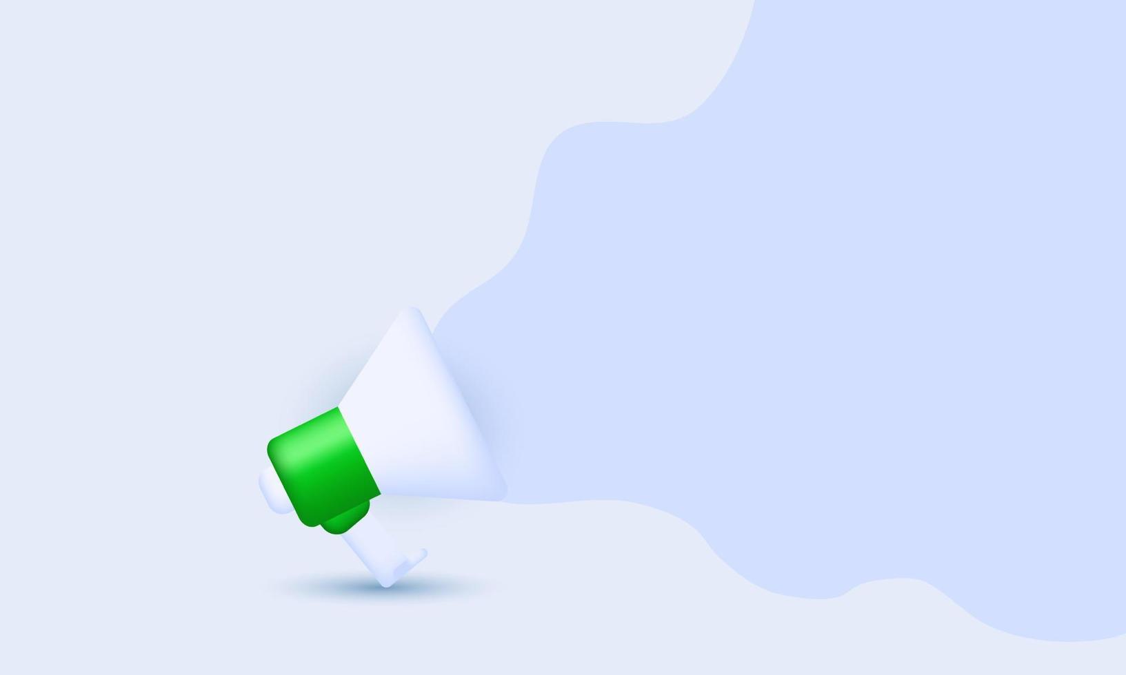 unique realistic megaphone speech bubble 3d illustration isolated on vector