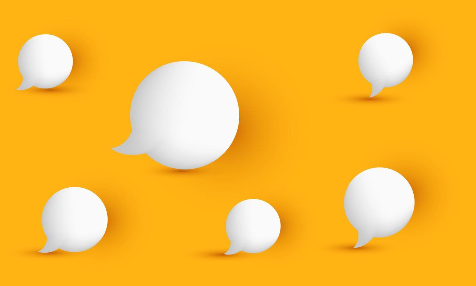 unique vector collection cute white yellow speech bubble isolated on