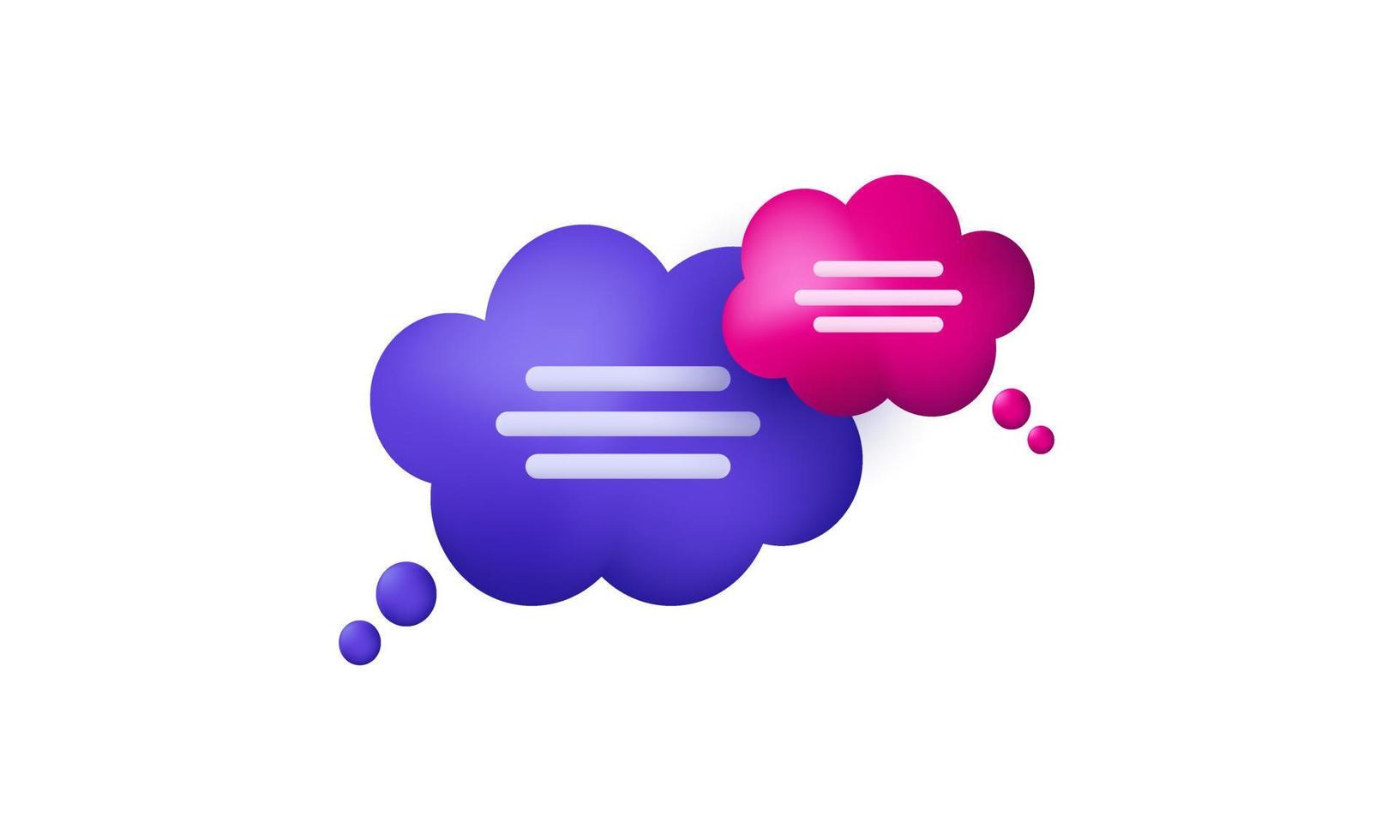 unique realistic talking cloud chat bubble 3d design isolated on vector