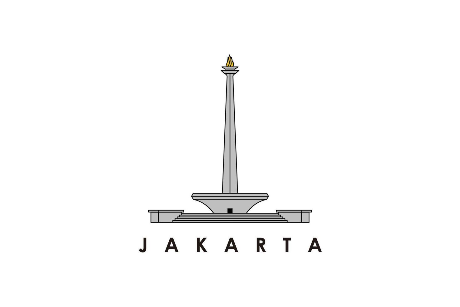 Jakarta famous landmark logo design vector illustration