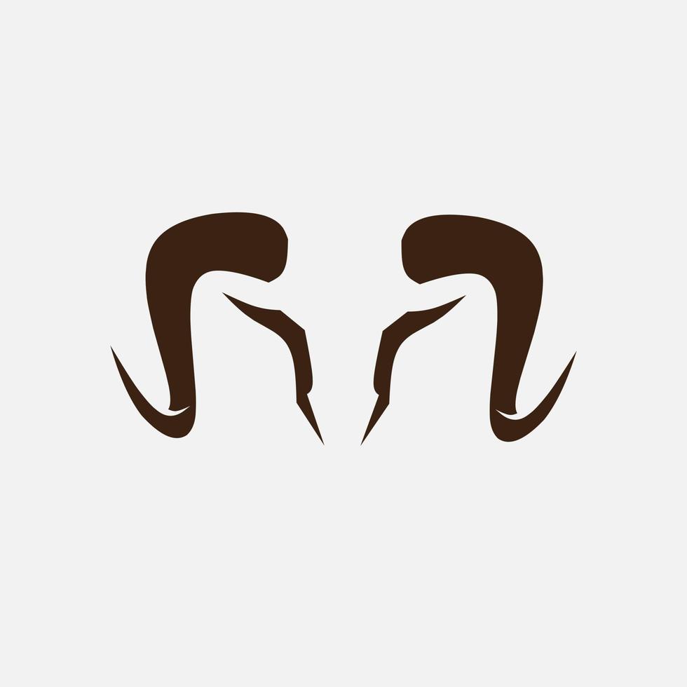 Bull minimalist logo. Simple negative space vector design. Isolated with soft background.