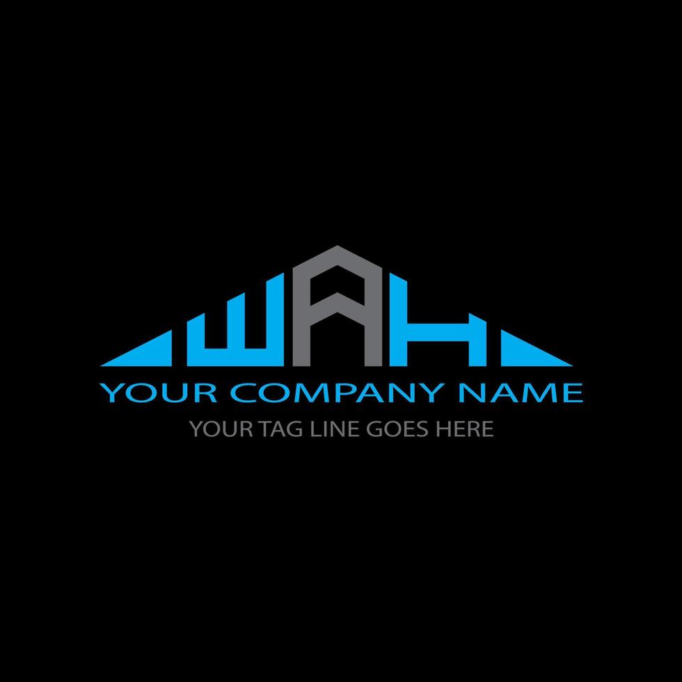 diseño creativo del logotipo de la letra wah con gráfico vectorial vector