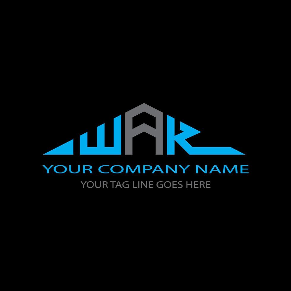 WAK letter logo creative design with vector graphic