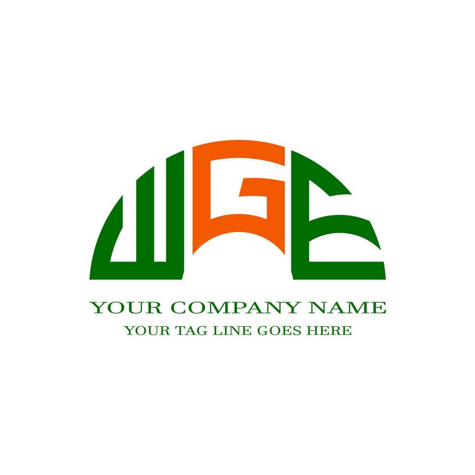 WGE letter logo creative design with vector graphic