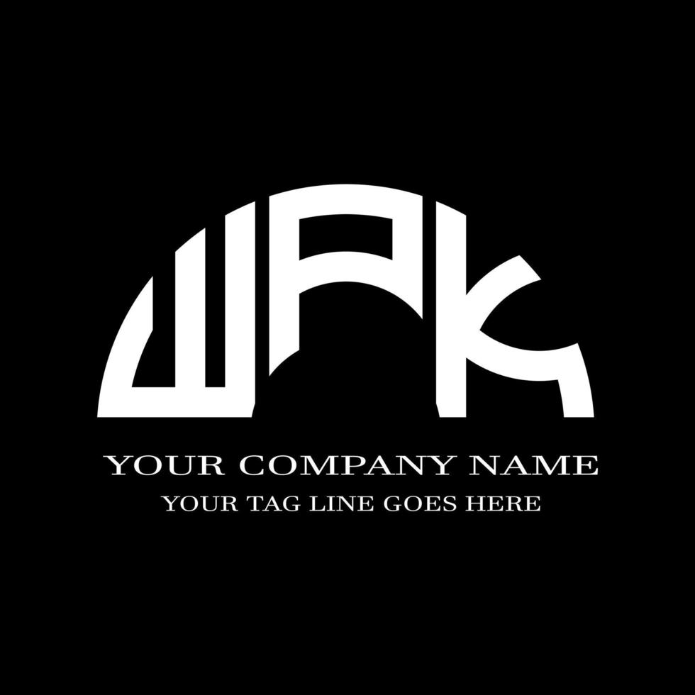 diseño creativo del logotipo de la letra wpk con gráfico vectorial vector