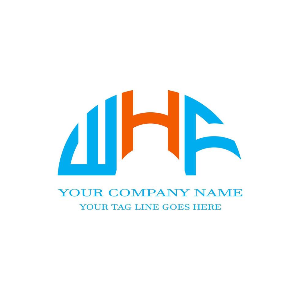 WHF letter logo creative design with vector graphic