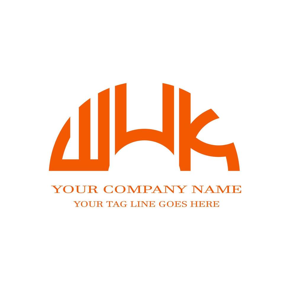 diseño creativo del logotipo de la letra wuk con gráfico vectorial vector