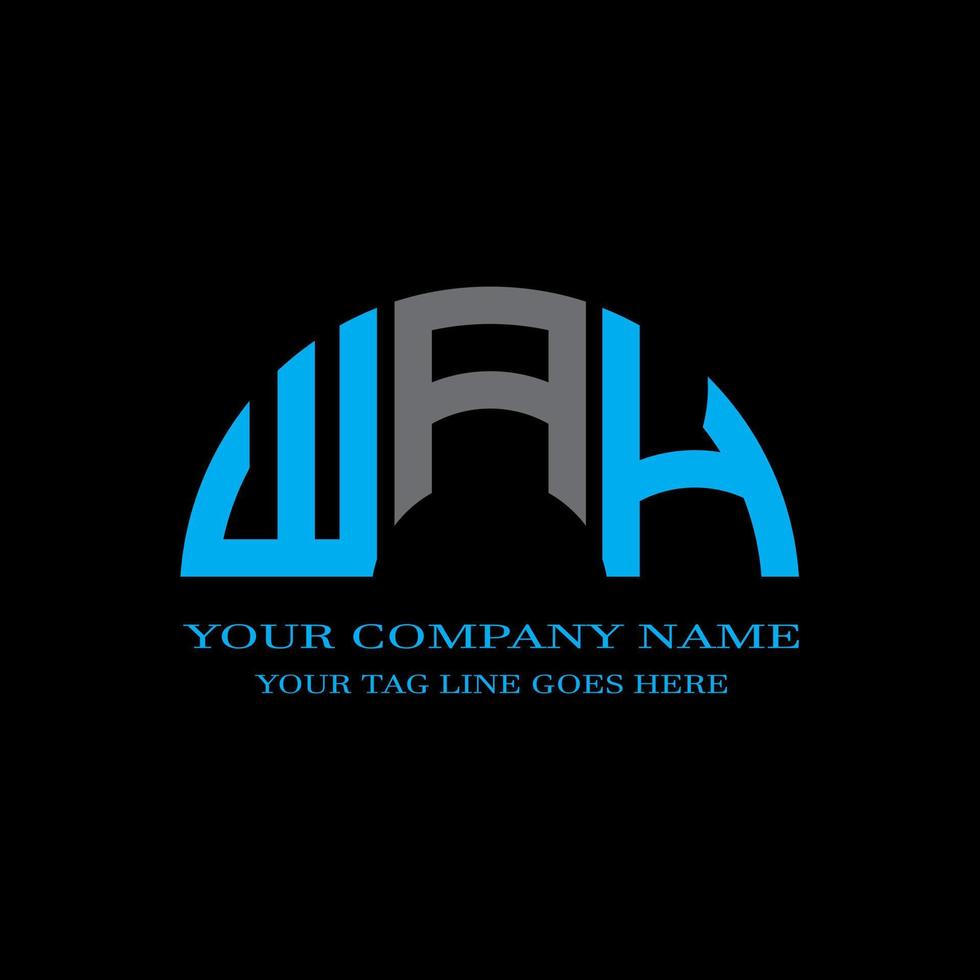 WAH letter logo creative design with vector graphic