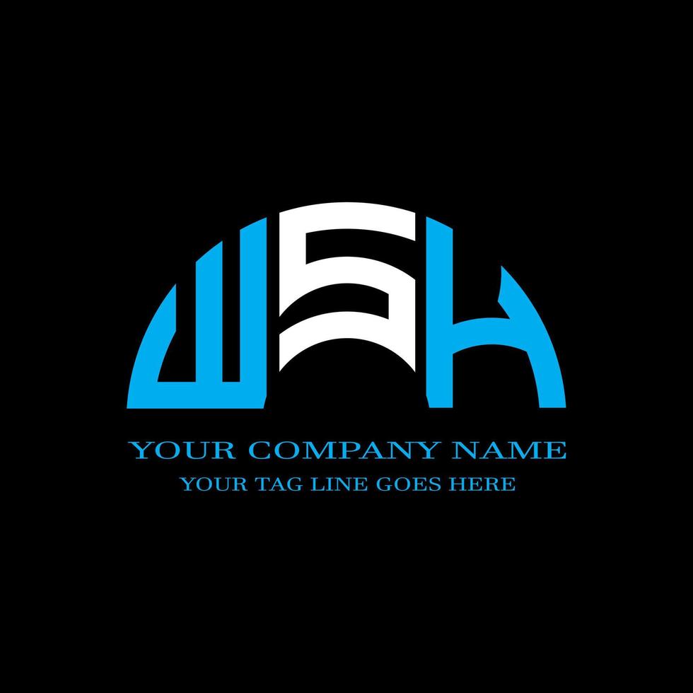 WSH letter logo creative design with vector graphic