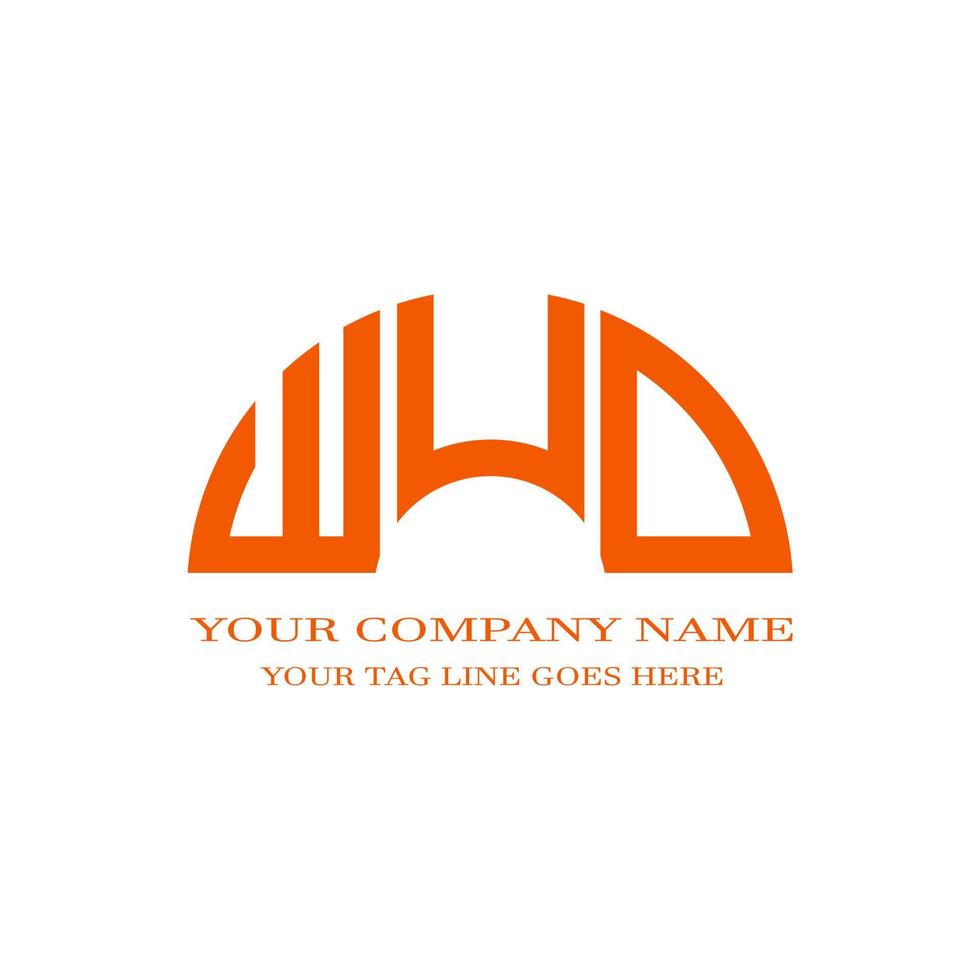 WUD letter logo creative design with vector graphic
