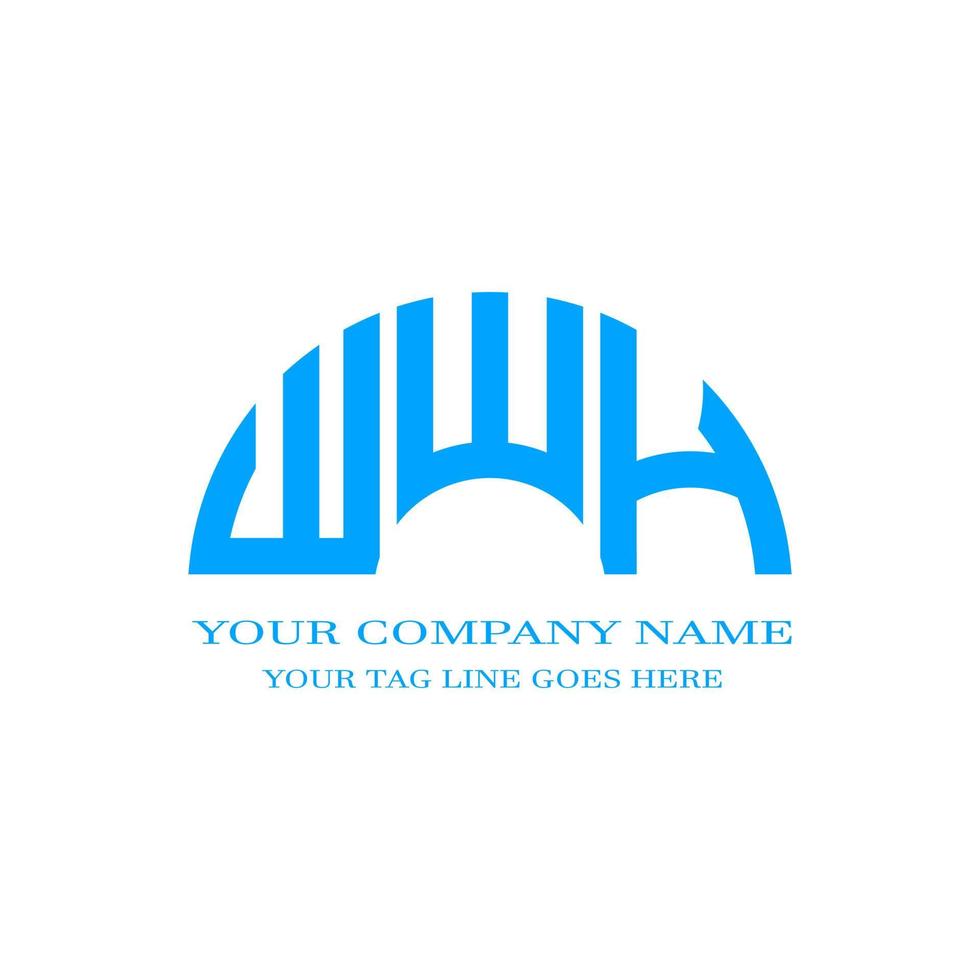 diseño creativo del logotipo de la letra wwh con gráfico vectorial vector