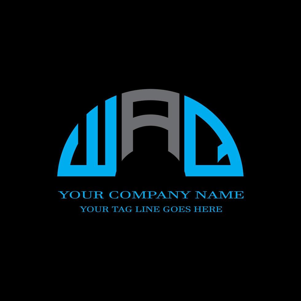 WAQ letter logo creative design with vector graphic