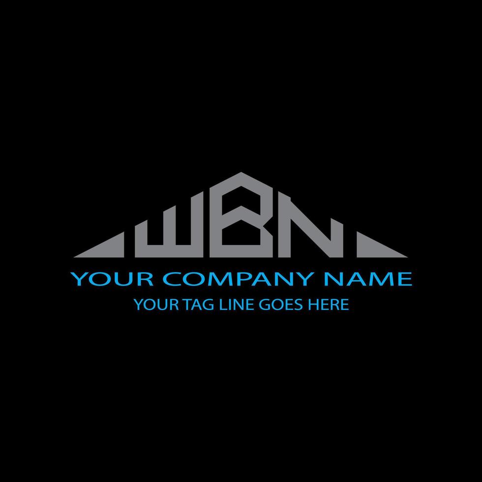 diseño creativo del logotipo de la letra wbn con gráfico vectorial vector