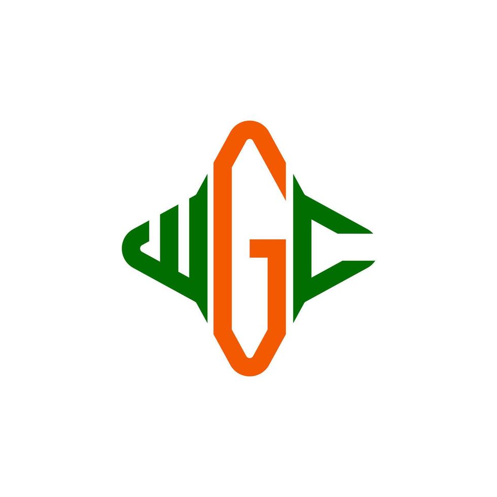 diseño creativo del logotipo de la letra wgc con gráfico vectorial vector