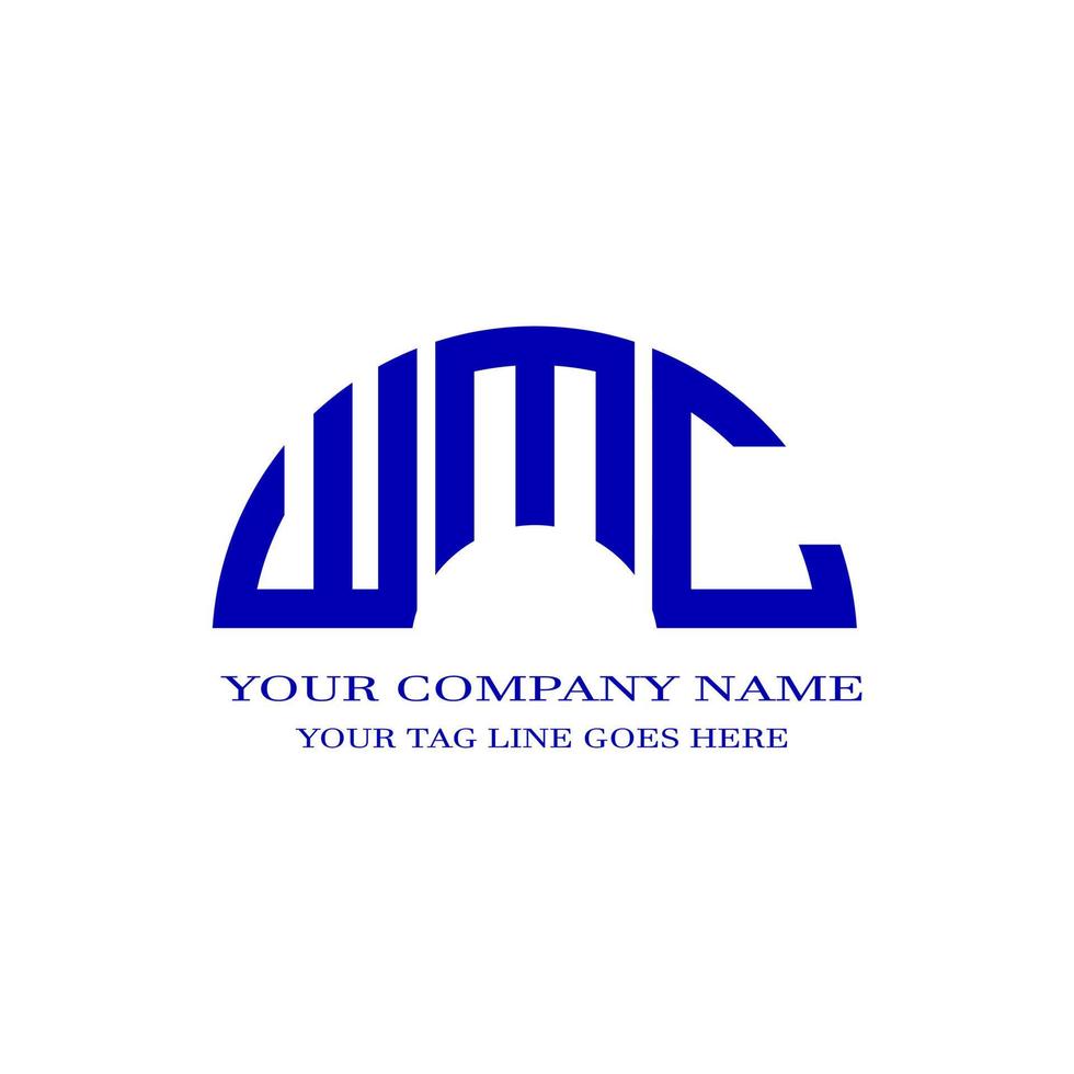 diseño creativo del logotipo de la letra wmc con gráfico vectorial vector