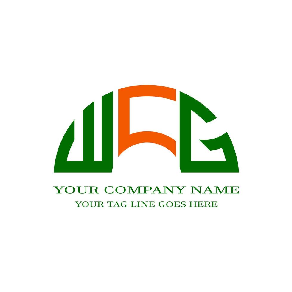 wcg letter logo diseño creativo con gráfico vectorial vector