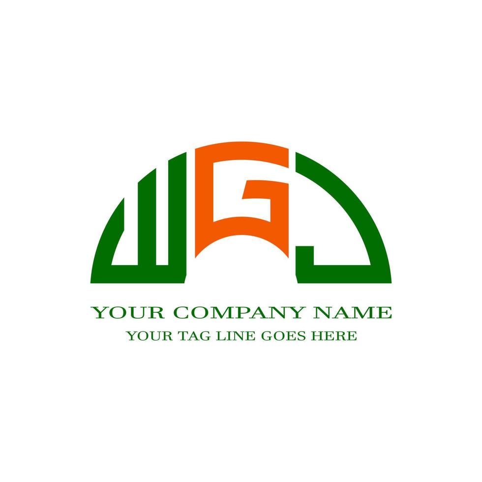 WGJ letter logo creative design with vector graphic