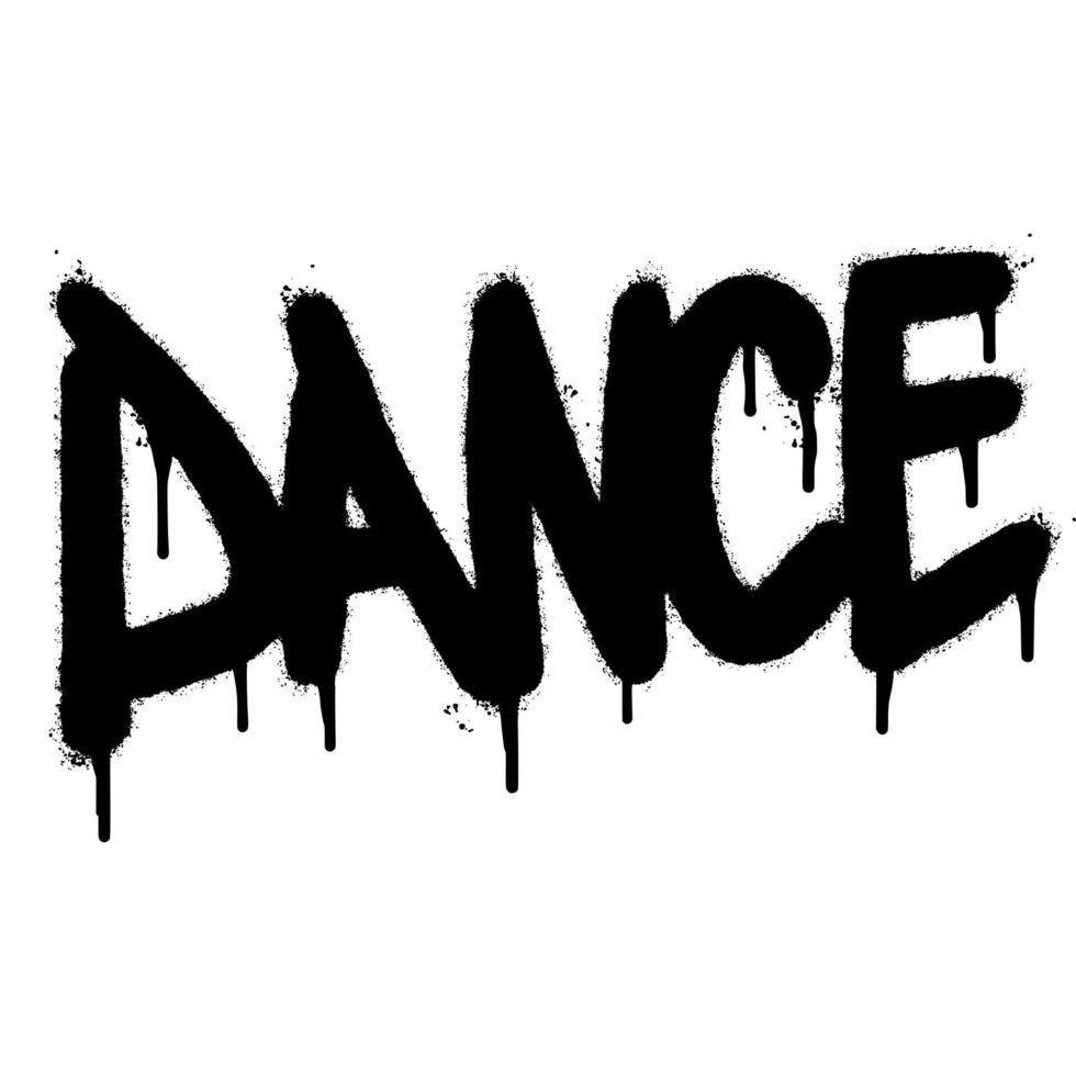 graffiti Dance word sprayed isolated on white background. Sprayed Amazing font graffiti. vector illustration.