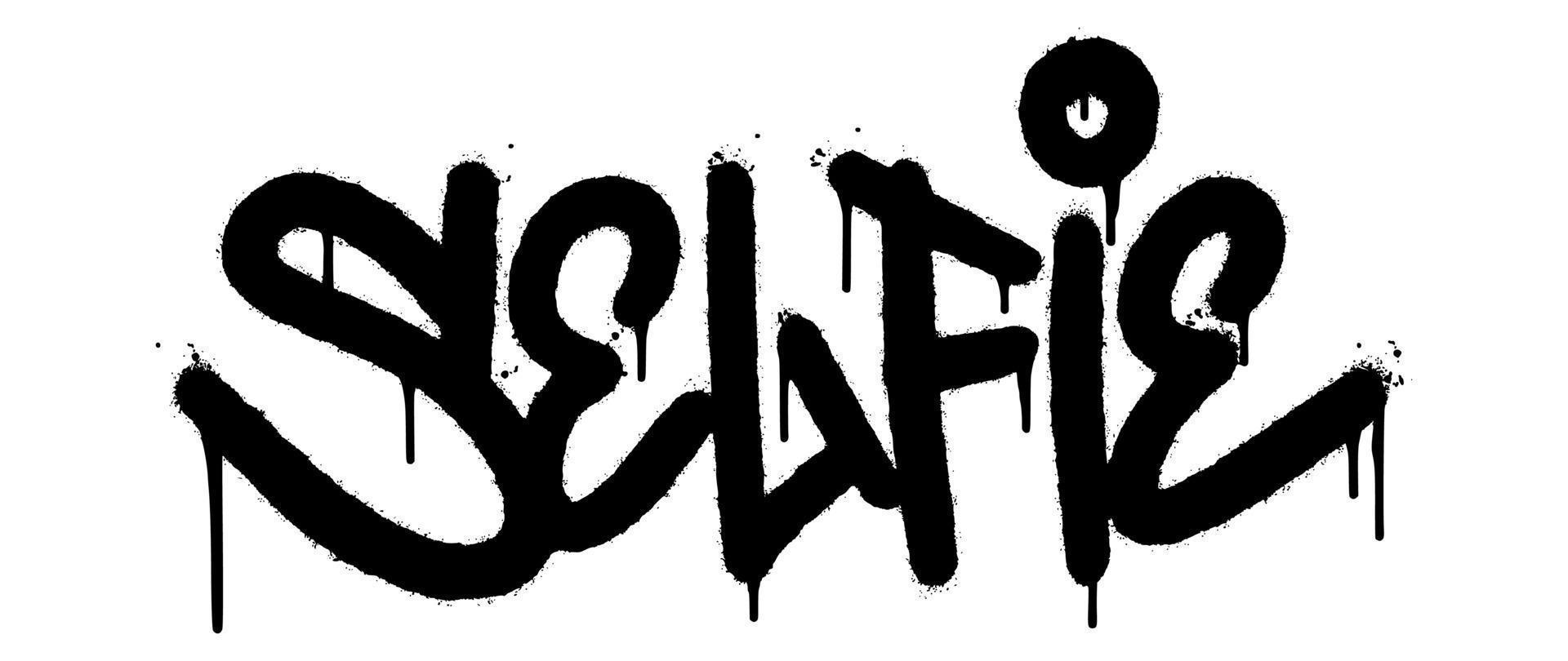 graffiti Selfie word sprayed isolated on white background. Sprayed Amazing font graffiti. vector illustration.