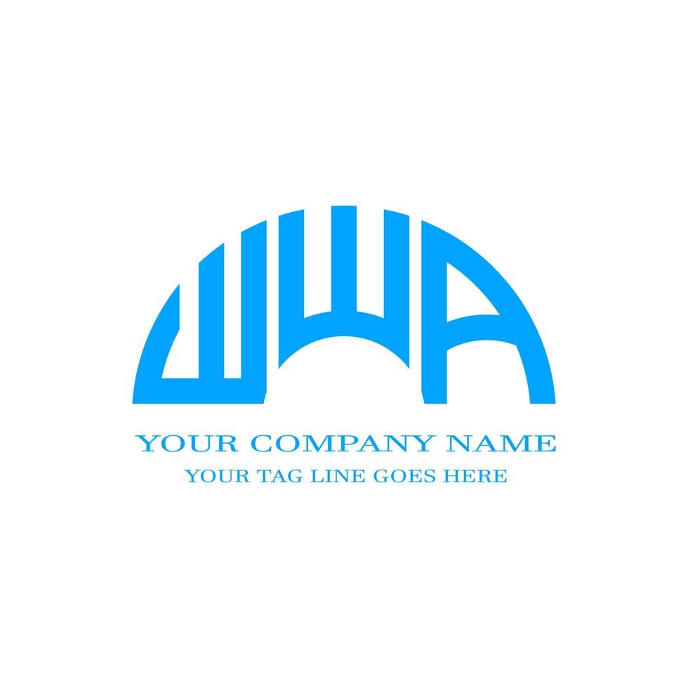 diseño creativo del logotipo de la letra wwa con gráfico vectorial vector