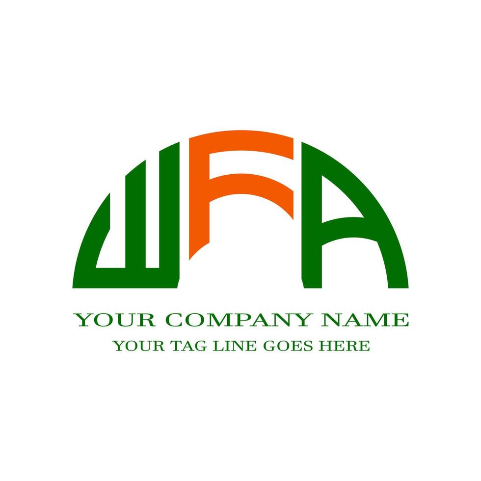 WFA letter logo creative design with vector graphic