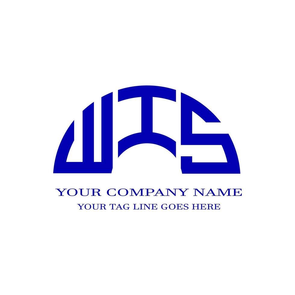diseño creativo del logotipo de la letra wis con gráfico vectorial vector
