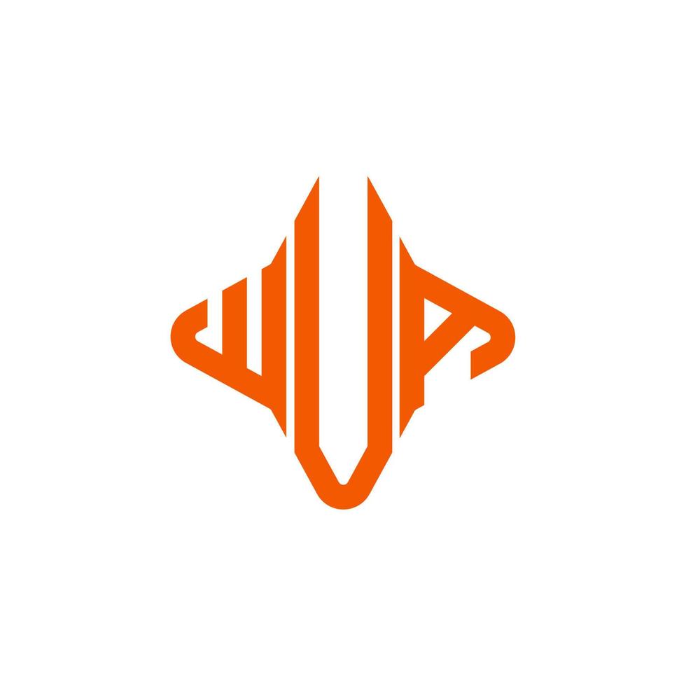 diseño creativo del logotipo de la letra wua con gráfico vectorial vector