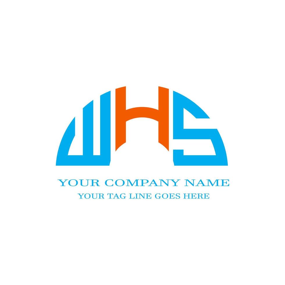 WHS letter logo creative design with vector graphic