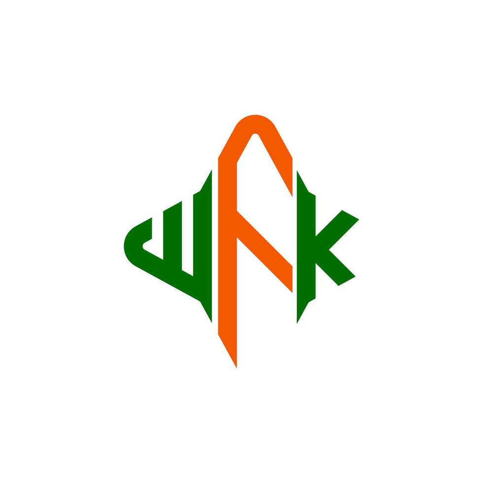diseño creativo del logotipo de la letra wfk con gráfico vectorial vector