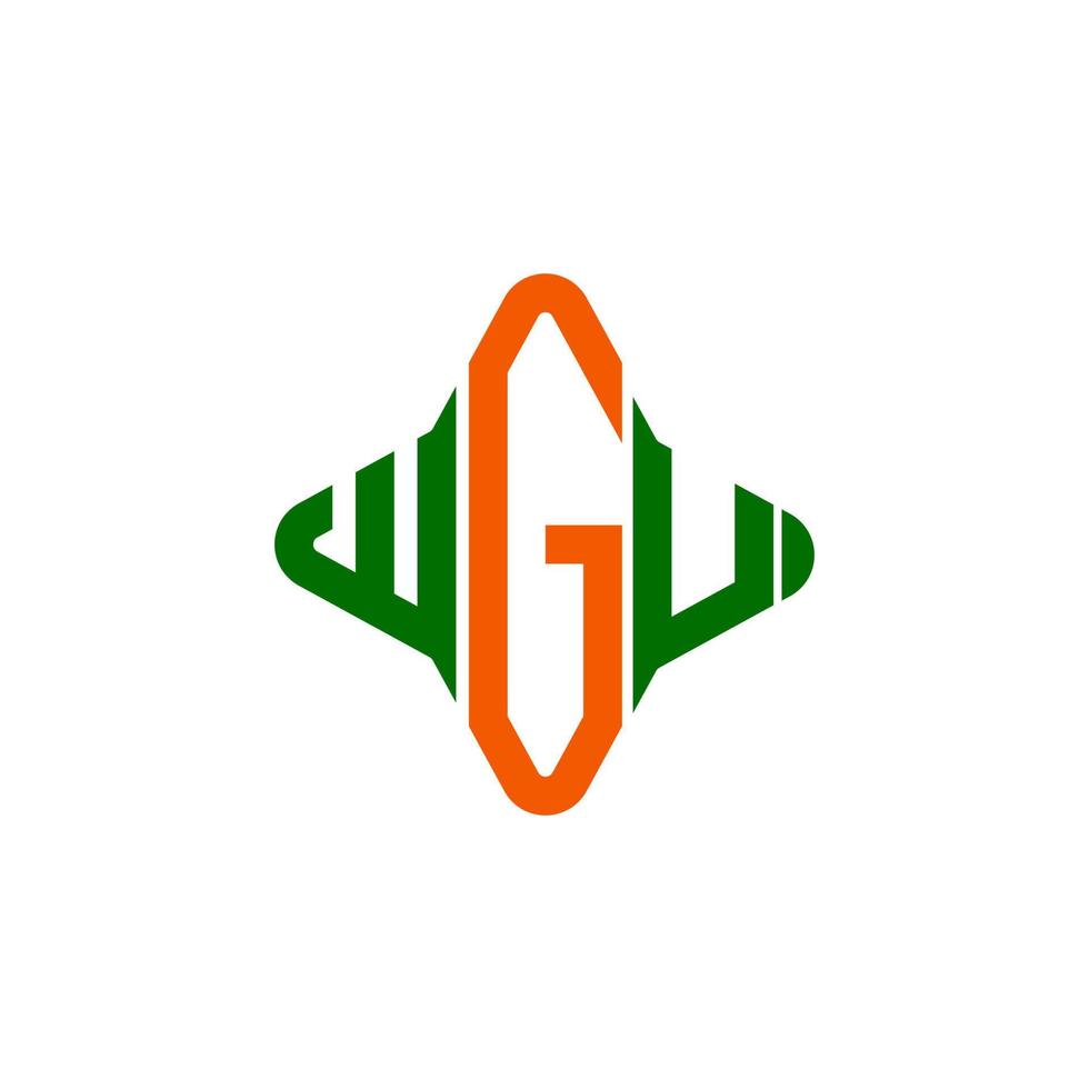 diseño creativo del logotipo de la letra wgu con gráfico vectorial vector