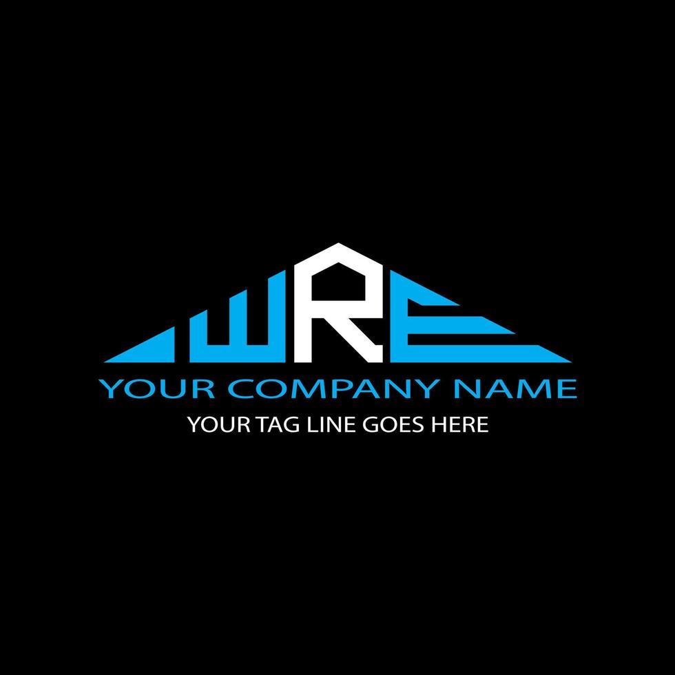 diseño creativo del logotipo de la letra wre con gráfico vectorial vector