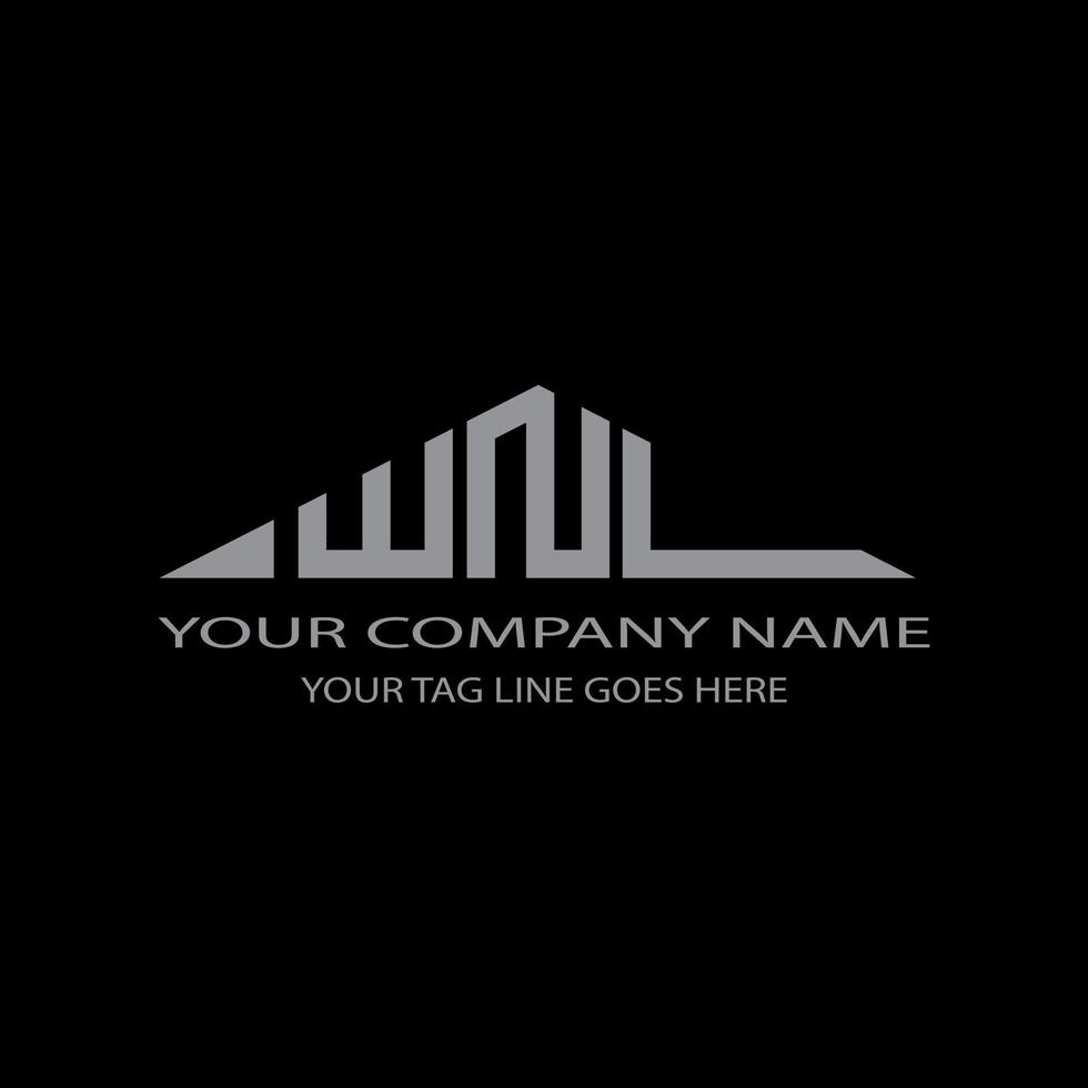 diseño creativo del logotipo de la letra wnl con gráfico vectorial vector