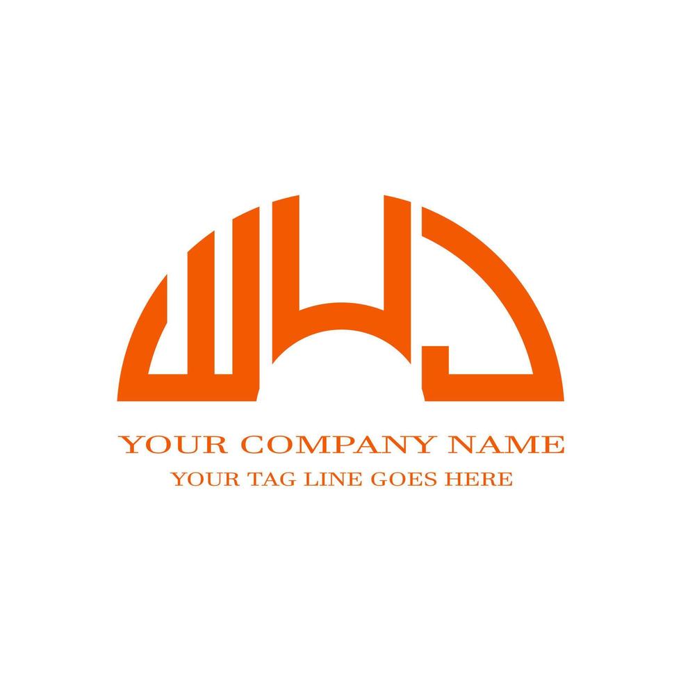 WUJ letter logo creative design with vector graphic