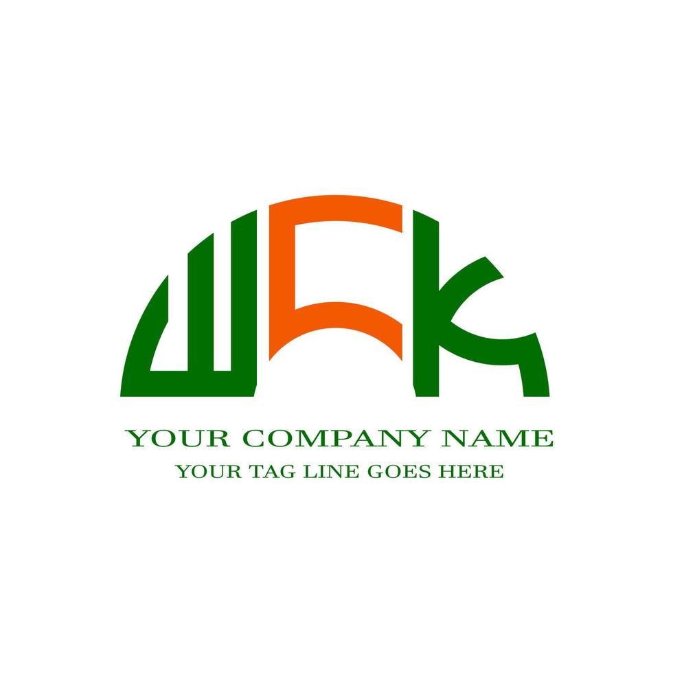 diseño creativo del logotipo de la letra wck con gráfico vectorial vector