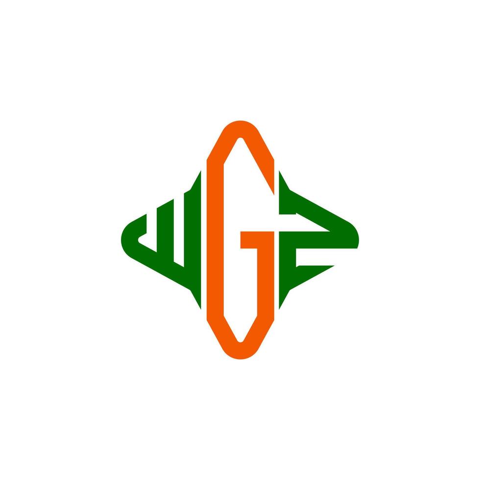 diseño creativo del logotipo de la letra wgz con gráfico vectorial vector