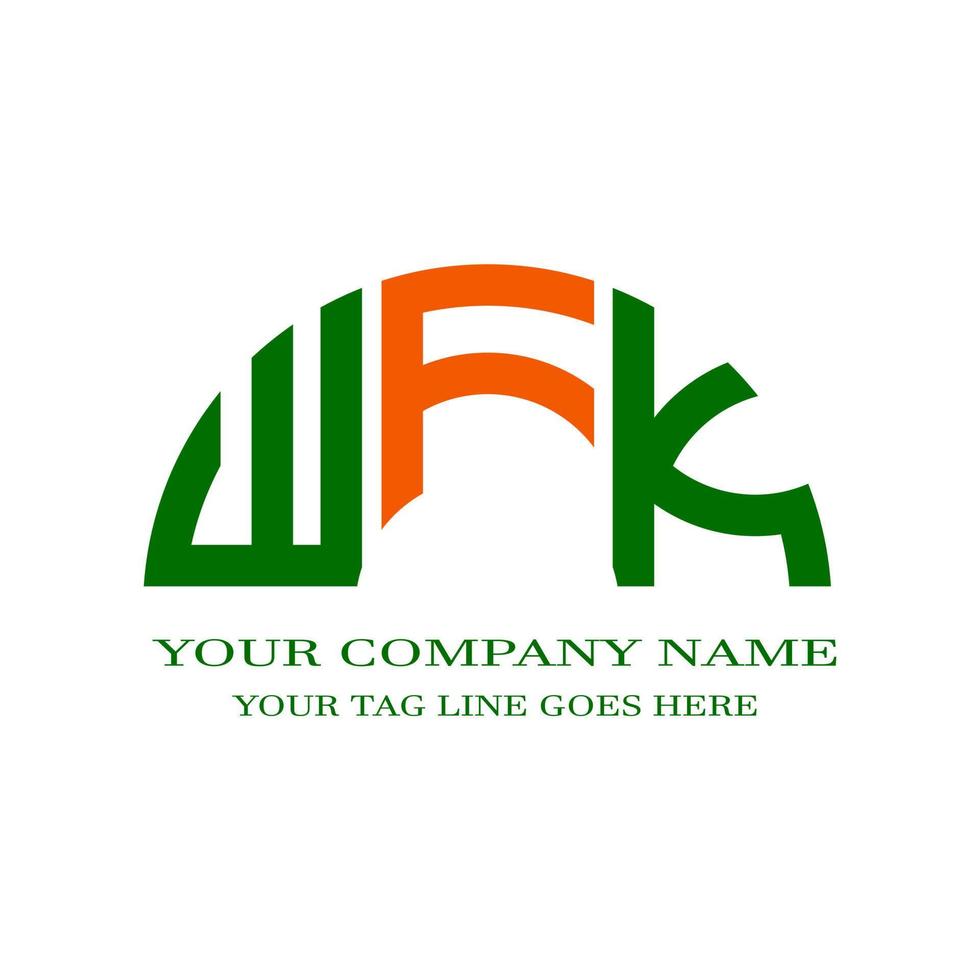 diseño creativo del logotipo de la letra wfk con gráfico vectorial vector