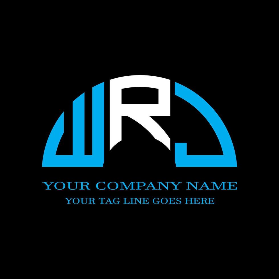 diseño creativo del logotipo de la letra wrj con gráfico vectorial vector