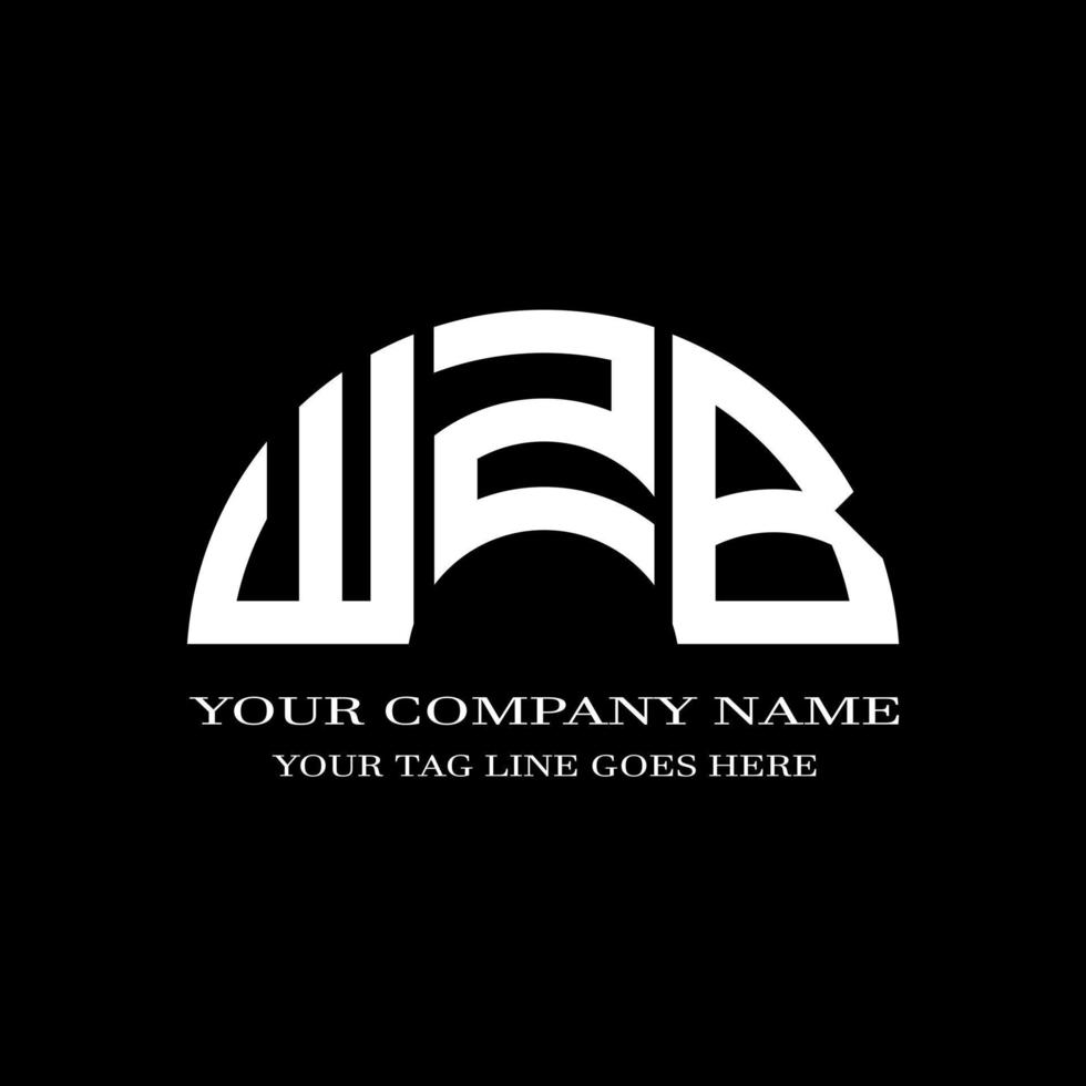 diseño creativo del logotipo de la letra wzb con gráfico vectorial vector