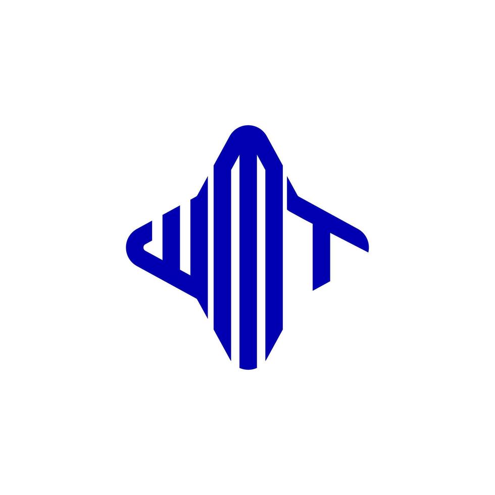 diseño creativo del logotipo de la letra wmt con gráfico vectorial vector