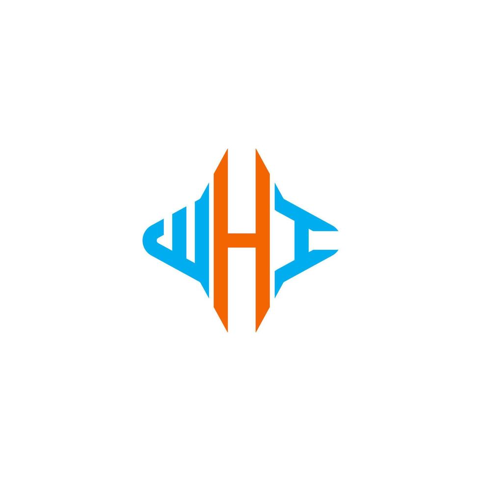 diseño creativo del logotipo de la letra whi con gráfico vectorial vector