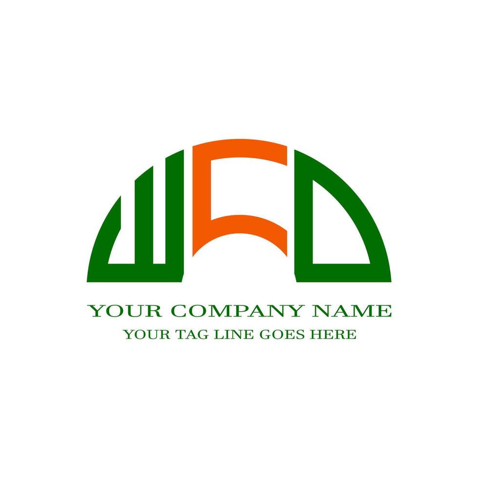 WCD letter logo creative design with vector graphic