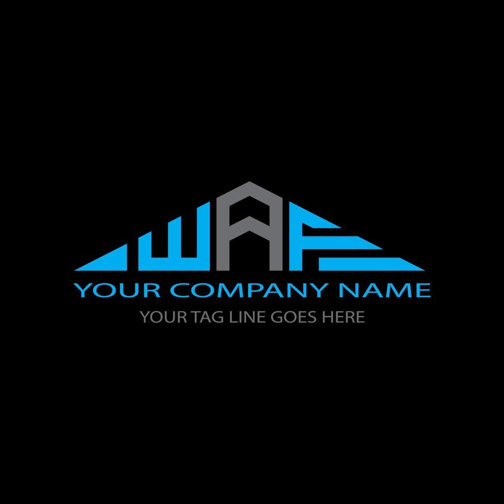 WAF letter logo creative design with vector graphic