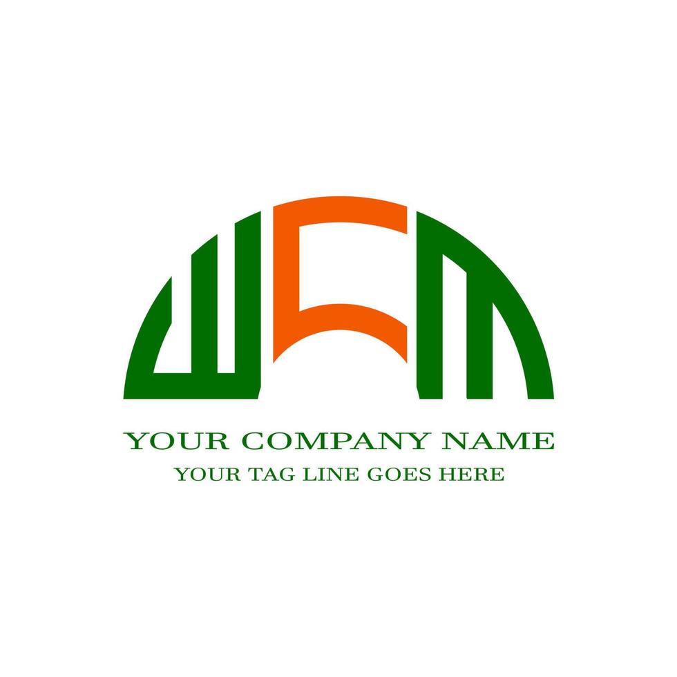 WCM letter logo creative design with vector graphic